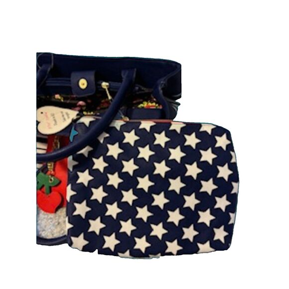 Betsey Johnson Bag in Bag Red, White and Navy BM18980 14 1/2 x 11 x 7 NWT *** - Picture 3 of 7